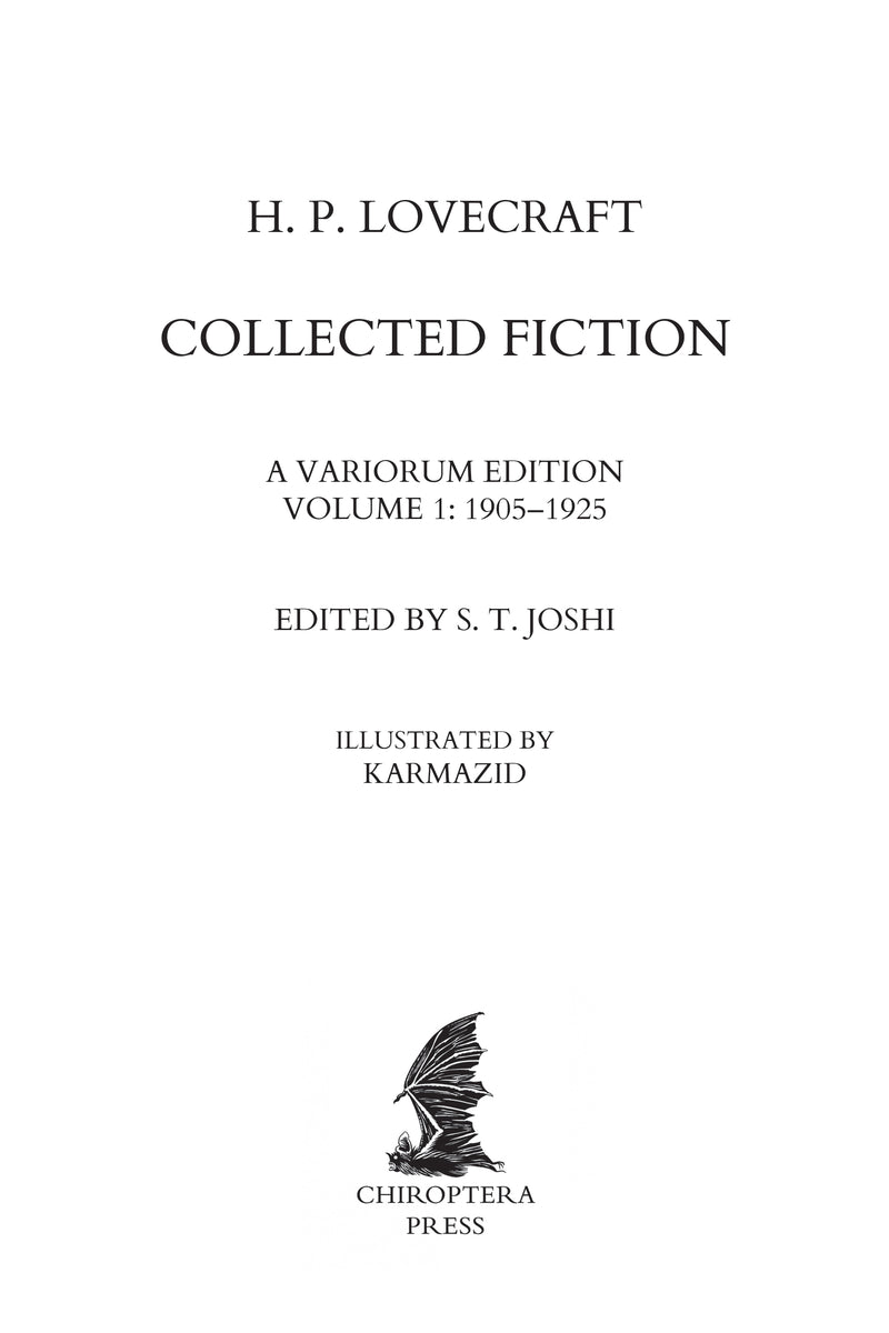 H. P. Lovecraft Collected Fiction Volume 1