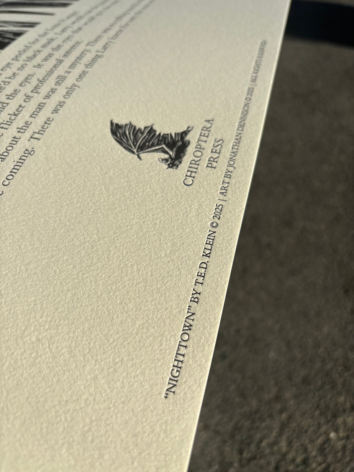 "NIGHTTOWN" Broadside Letterpress Print