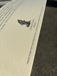 "NIGHTTOWN" Broadside Letterpress Print
