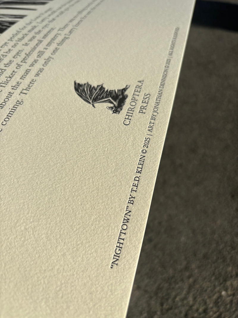 "NIGHTTOWN" Broadside Letterpress Print