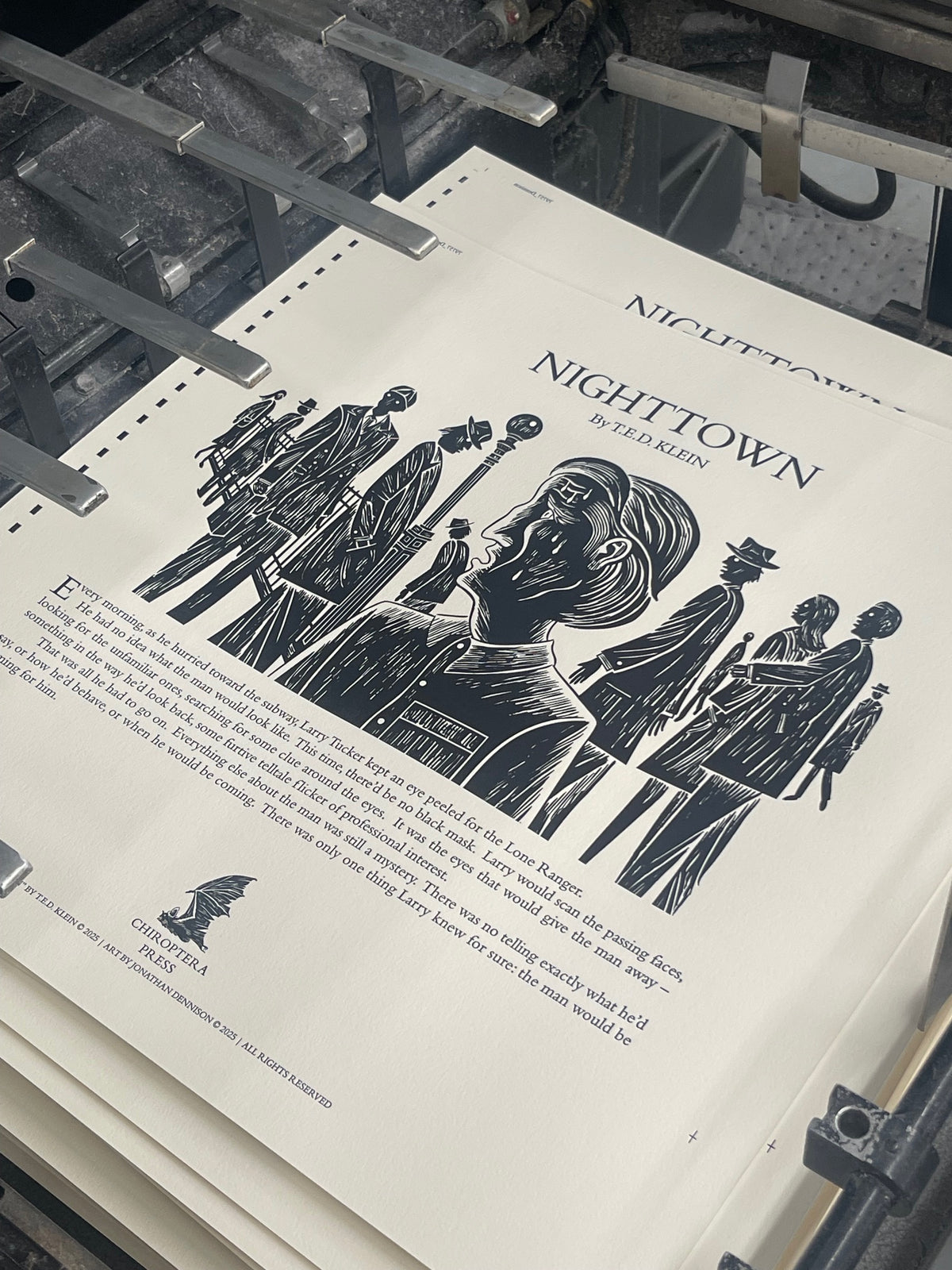 "NIGHTTOWN" Broadside Letterpress Print