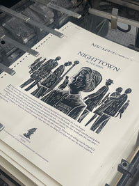 "NIGHTTOWN" Broadside Letterpress Print