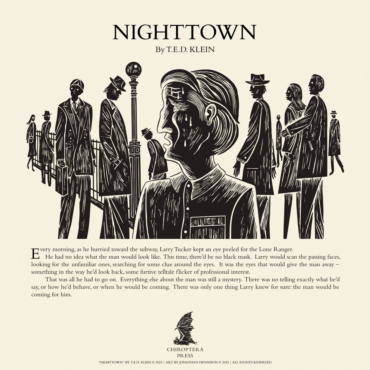 "NIGHTTOWN" Broadside Letterpress Print