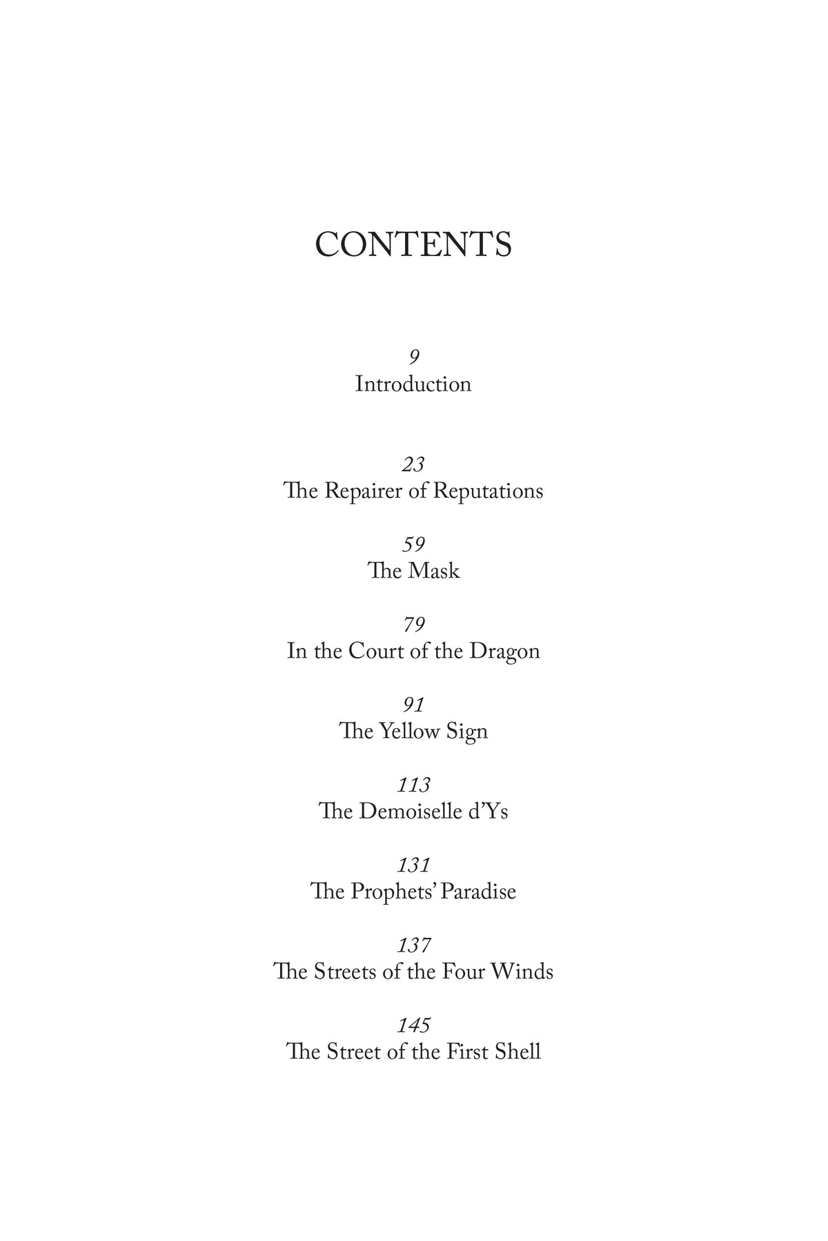 THE KING IN YELLOW by Robert W. Chambers